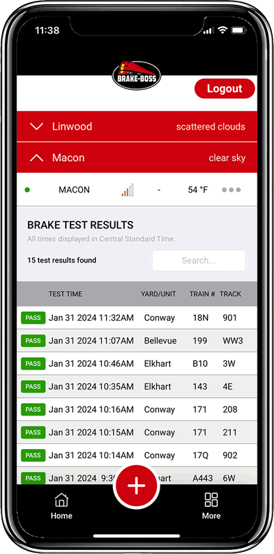 Brake-Boss Data Dashboard on iPhone